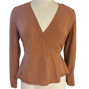 Old Navy Women’s Wrap Tie Burnt Orange Blouse size XS